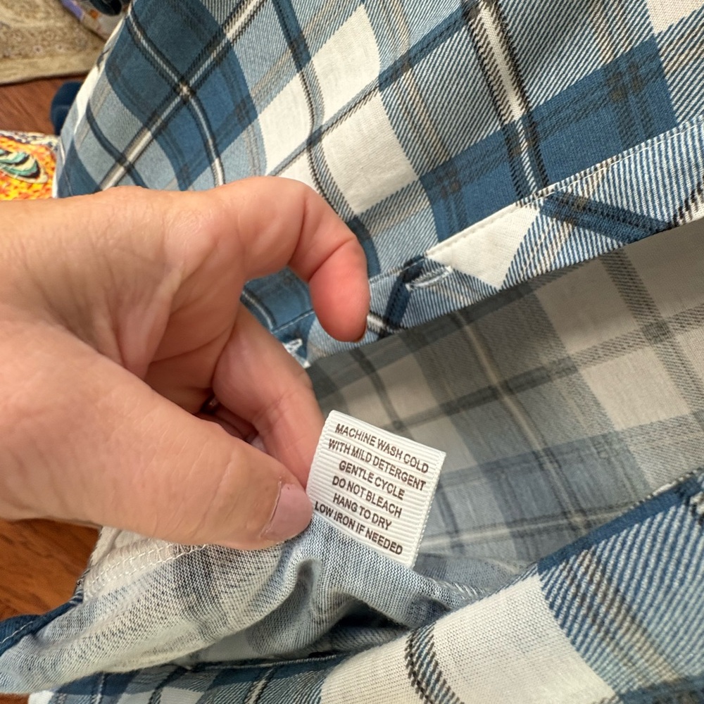 Eden & Olivia Blue and White Plaid Shirt - Picture 6 of 6